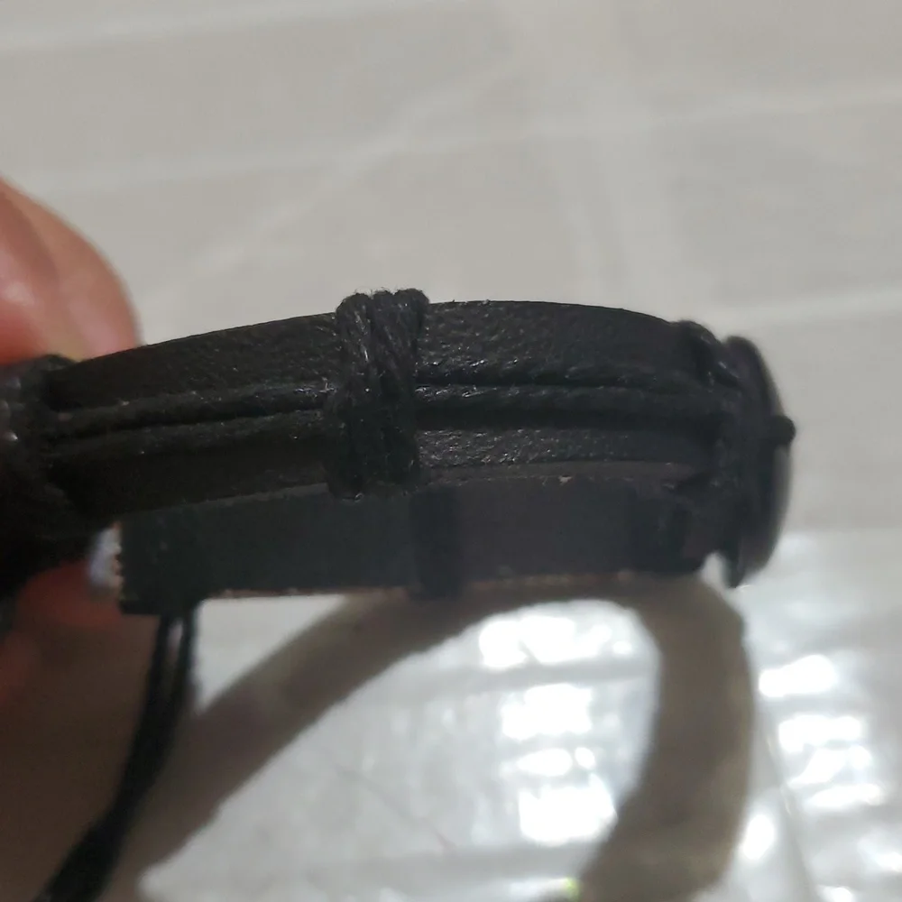 Best Friend Leather Black and Purple Yin Yang Bracelet